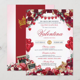 Valentinstag Süße 15 Geburtstag Quinceanera Einladung