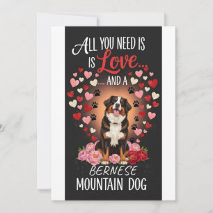Valentinstag süße Berner Sennenhund-Foto Feiertagskarte