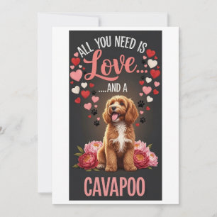 Valentinstag Süße Cavapoo-Foto-Kuscheln Feiertagskarte