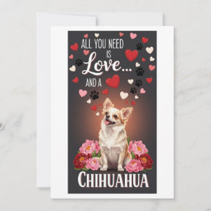 Valentinstag Süße Chihuahua-Foto Knuddeln Feiertagskarte