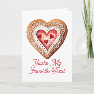 Valentinstag Süße Cookie-Herz Lieblingsleckerei Feiertagskarte