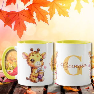 Valentinstag Süße Giraffe Liebe Boba Tasse
