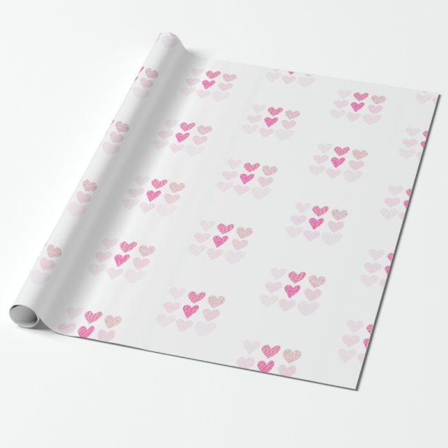 Valentinstag, süße Herzen Geschenkpapier (Ungerollt)