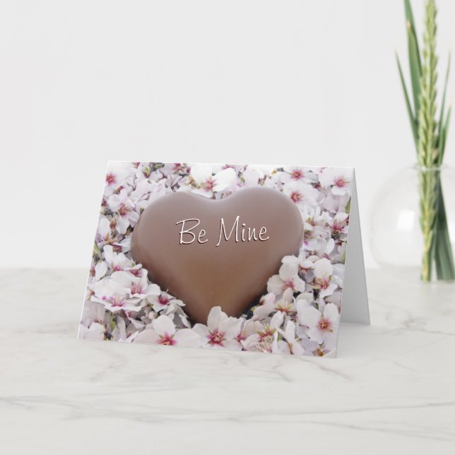 Valentinstag: Süße Schokoladen-Herz Feiertagskarte (Vorderseite)