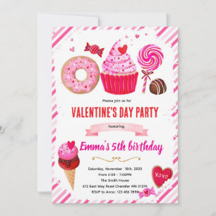 Valentinstag süße Torte Party-Einladung Einladung
