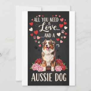 Valentinstag Süßer australischer Hund Foto kuschel Feiertagskarte