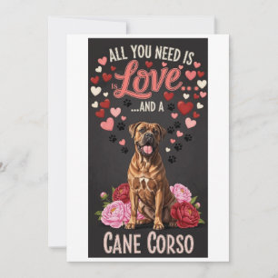 Valentinstag süßer Cane-Corso-Hund Foto Feiertagskarte