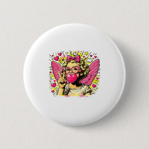 Valentinstag Süßer Cupid Herz Engel Liebe Feiertag Button