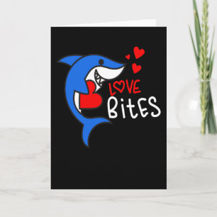 Valentinstag Süßer Hai Liebesbisse Lustig Retro Karte