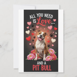 Valentinstag Süßer Pitbull Foto Kuscheln Feiertagskarte