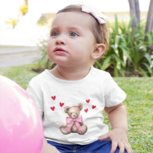 Valentinstag Süßer Teddybär Baby T-shirt