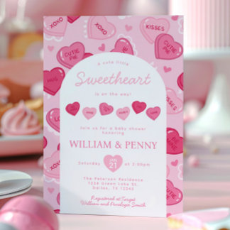 Valentinstag Süßigkeiten Baby-Party Einladung