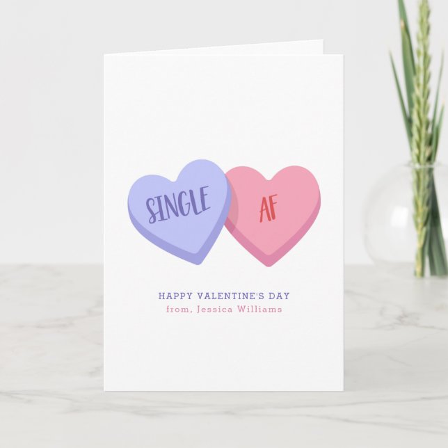 Valentinstag Süßigkeiten Single AF Karte (Vorderseite)