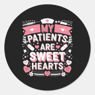 Valentinstag Sweet Hearts Pflege Liebe Mein Patien Runder Aufkleber