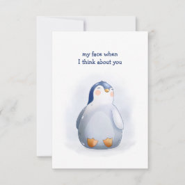 Valentinstag Sweet Niedlich Baby Pinguin Card Karte