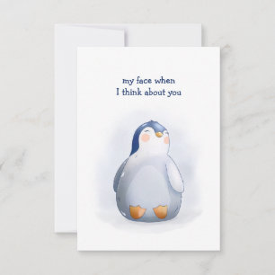 Valentinstag Sweet Niedlich Baby Pinguin Card Karte