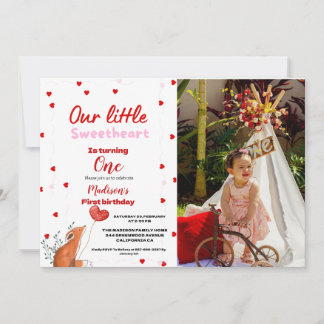 Valentinstag Sweetheart Birthday Einladung