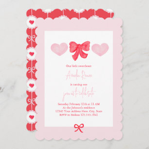 Valentinstag Sweetheart Erster Geburtstag Einladung