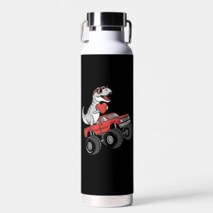 Valentinstag T Rex Dinosaur fährt Monstertruck Trinkflasche