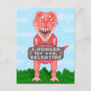 Valentinstag T-Rex Dinosaurier Niedliche Kinder Kl Feiertagspostkarte