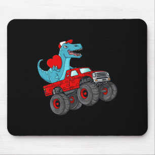 Valentinstag T Rex fährt auf Monstertruck Kleinkin Mousepad