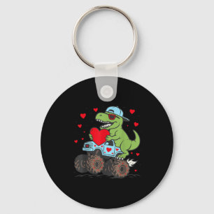 Valentinstag T Rex fährt Monstertruck Lustig Zu Schlüsselanhänger