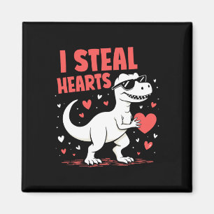 Valentinstag T-Rex Ich stehle Herzen Dinosaurier L Magnet