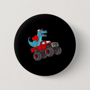 Valentinstag T Rex Reitwagen Kleinkind Button