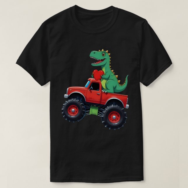 Valentinstag T Rex Reitwagen Kleinkind T-Shirt (Design vorne)