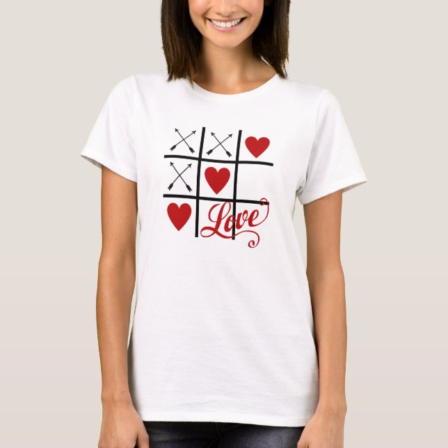 Valentinstag T - Shirt mit Herzen (Vorderseite)