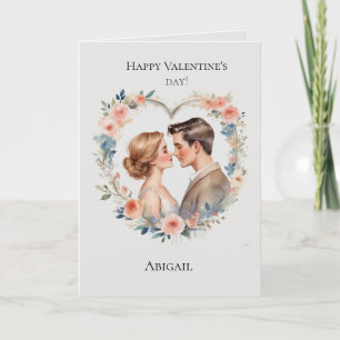 Valentinstag-Tageskarte von Rosa Herz für sie Feiertagskarte