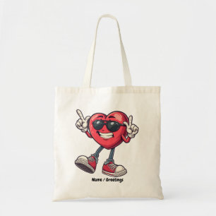 Valentinstag Tanzendes Herz Jungen Mädchen Liebe  Tragetasche