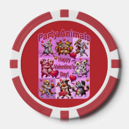 Valentinstag Tanzpaare "Party Animals" Pokerchips