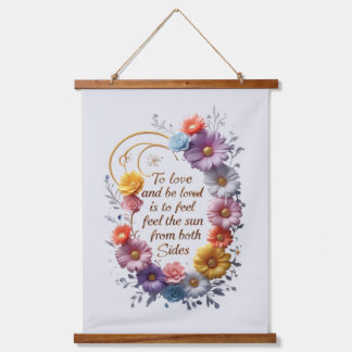 Valentinstag Tapestry mit einem Liebe-Zitat in Gol Wandteppich Mit Holzrahmen