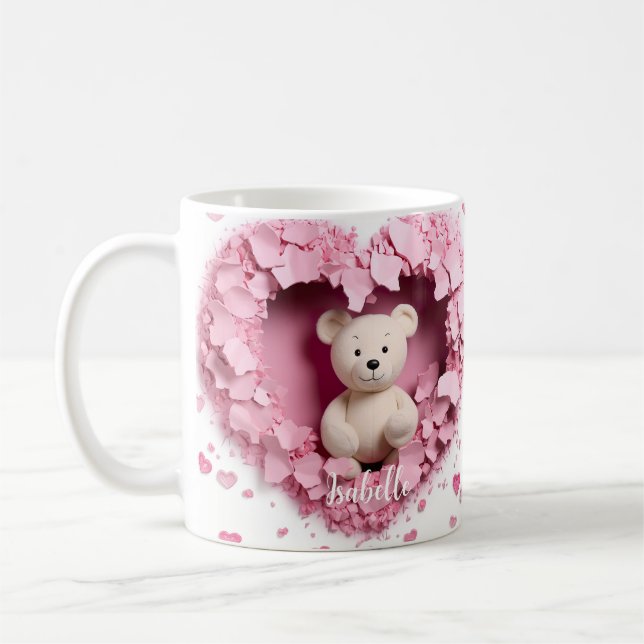 Valentinstag Tasse 3D-Teddybär (Links)
