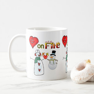 Valentinstag Tasse Herzfeuer Schneemann