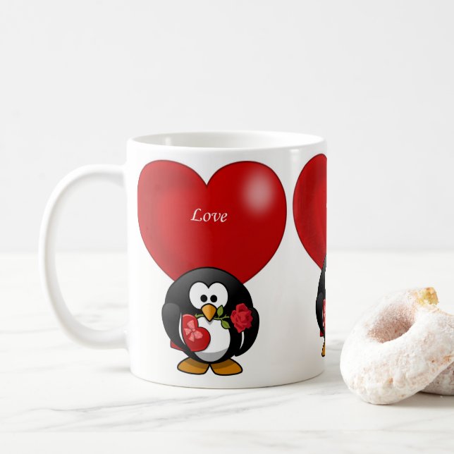 Valentinstag-Tasse Kaffeetasse (Mit Donut)