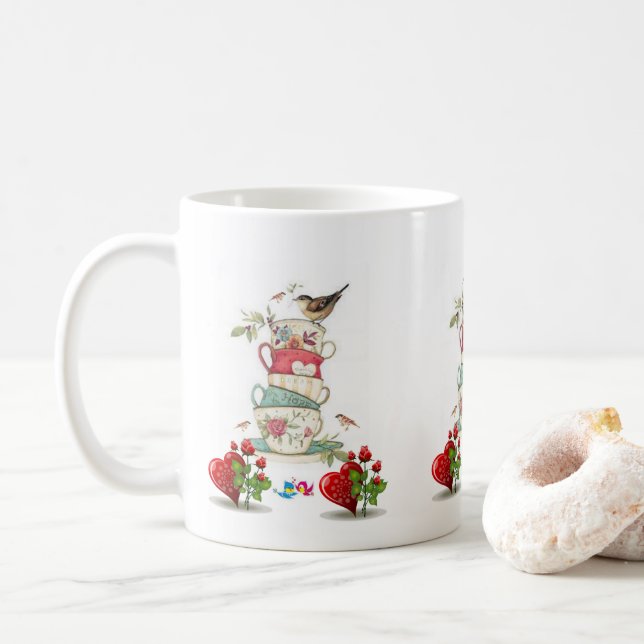 Valentinstag-Tasse Kaffeetasse (Mit Donut)