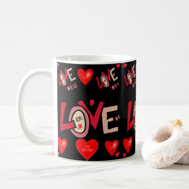 Valentinstag-Tasse Kaffeetasse (Mit Donut)
