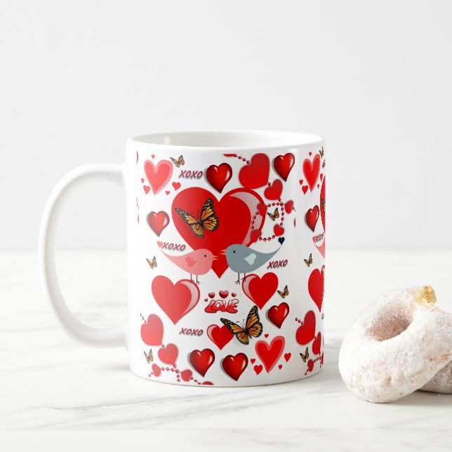 Valentinstag-Tasse Kaffeetasse (Mit Donut)