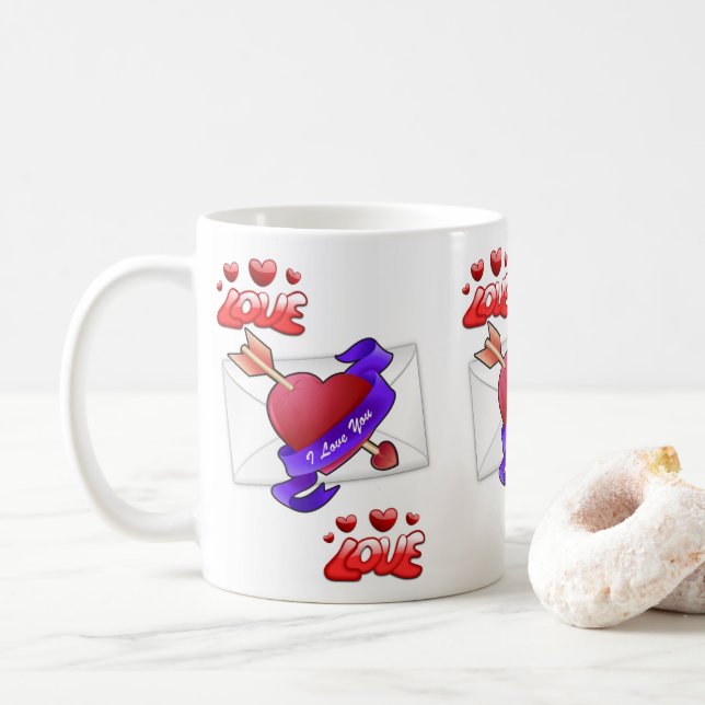 Valentinstag-Tasse Kaffeetasse (Mit Donut)
