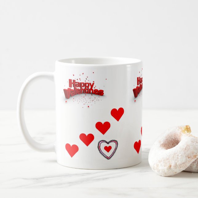 Valentinstag-Tasse Kaffeetasse (Mit Donut)