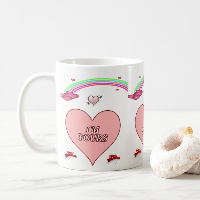 Valentinstag-Tasse Kaffeetasse (Mit Donut)