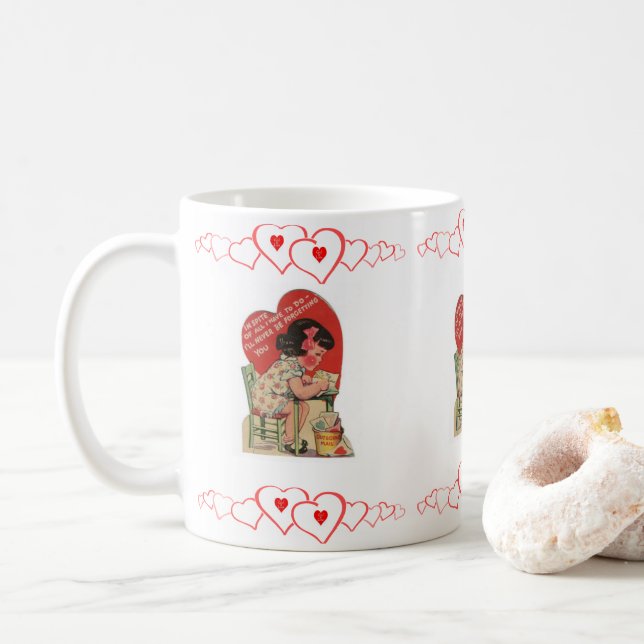 Valentinstag-Tasse Kaffeetasse (Mit Donut)