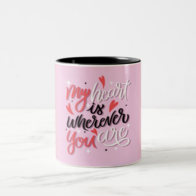 Valentinstag Tasse mit romantischen Lettern (Mittel)