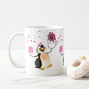 Valentinstag Tasse Pinguin Hearts