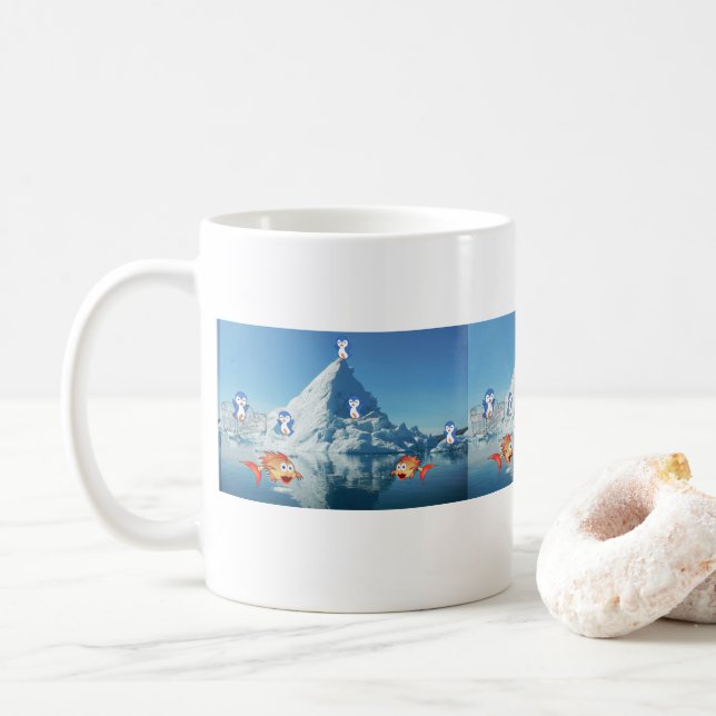 Valentinstag Tasse Pinguin Hearts (Mit Donut)
