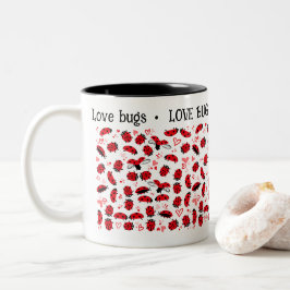 Valentinstag Tasse Spaß Liebe Bugs rot