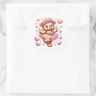 Valentinstag-Teddy-Aufkleber Runder Aufkleber