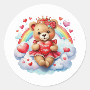 Valentinstag-Teddy-Aufkleber Runder Aufkleber